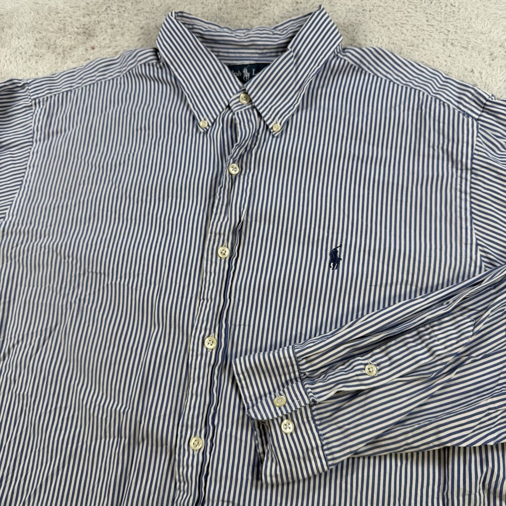 Polo Ralph Lauren Shirt Mens 2XL Striped Long Sleeve Button Down Pony 17.5 34/35